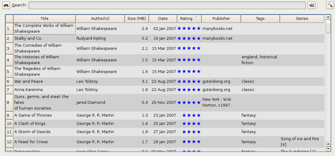 how to get calibre to sort series