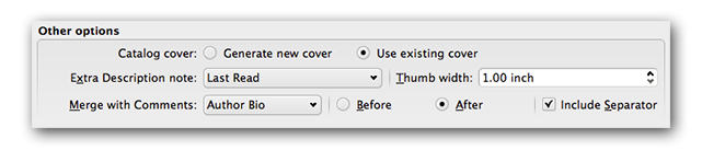 카탈로그의 기타 옵션